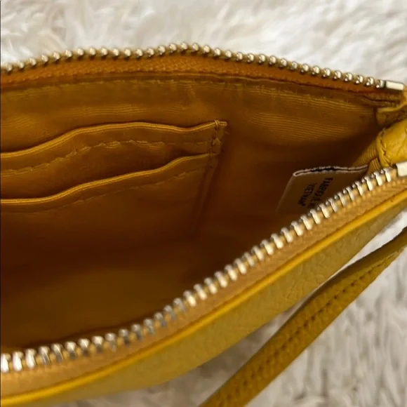 Coach Nolita Yellow Leather Wristlet with Sherpa Trim GUC - Picture 4 of 4